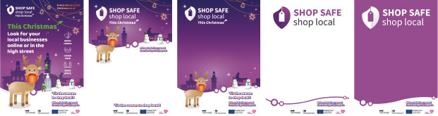 This Christmas - Shop Safe Shop Local - Placards